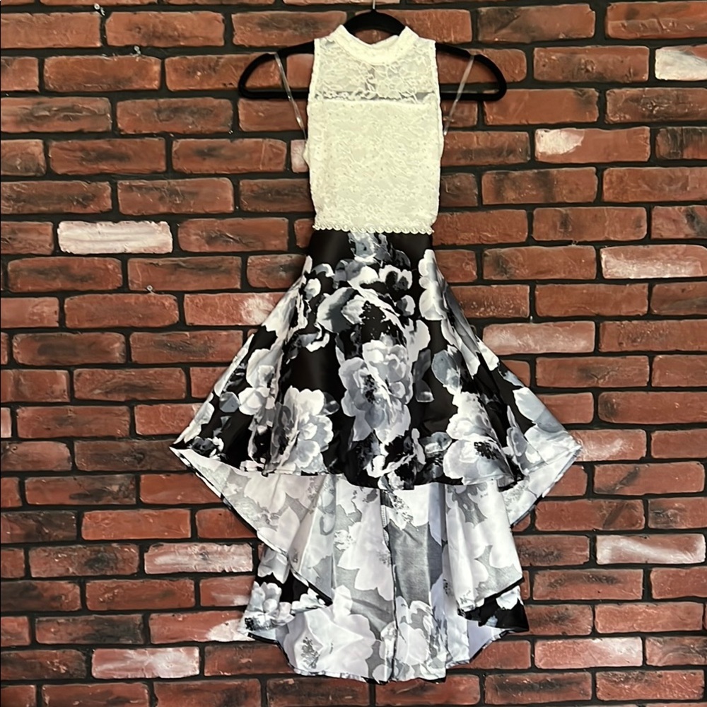 Kids Speechless Black and White A-Line Maxi Dress